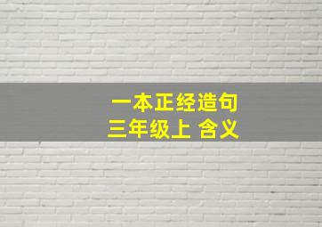 一本正经造句三年级上 含义